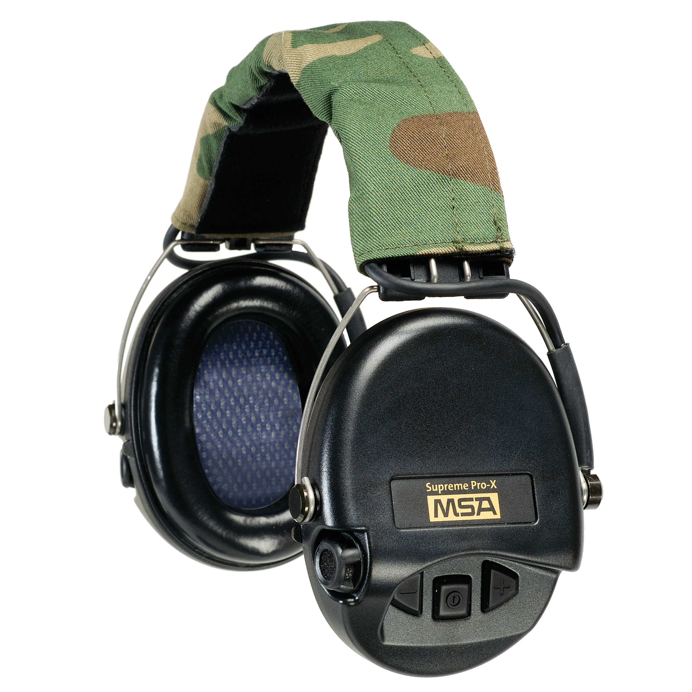 Supreme Pro-X Earmuff with Camo Headband, Black Cups